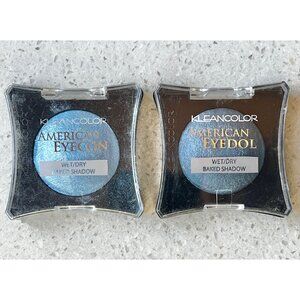 Kleancolor American Eyecon & Eyedol Baked Wet/Dry Shadow smoky & sapphire blue